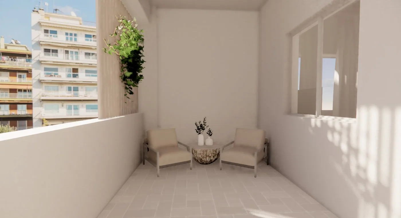 Private garden visualisation for an apartment in Alimos