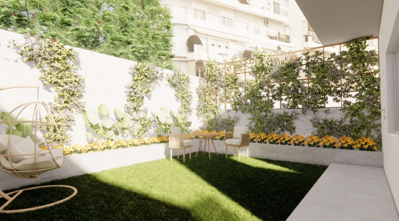 Private terrace visualisation for a residence in Alimos