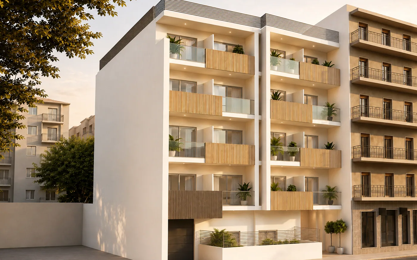 Facade visualisation of new-build residences in Exarchia, Athens
