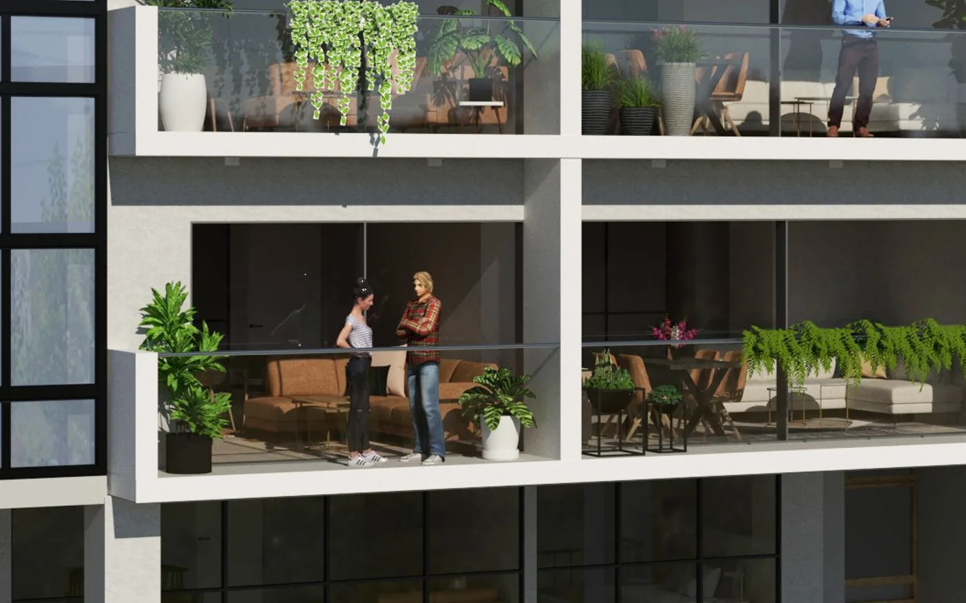 Balcony visualisation for Golden Visa residences in Gazi, Athens