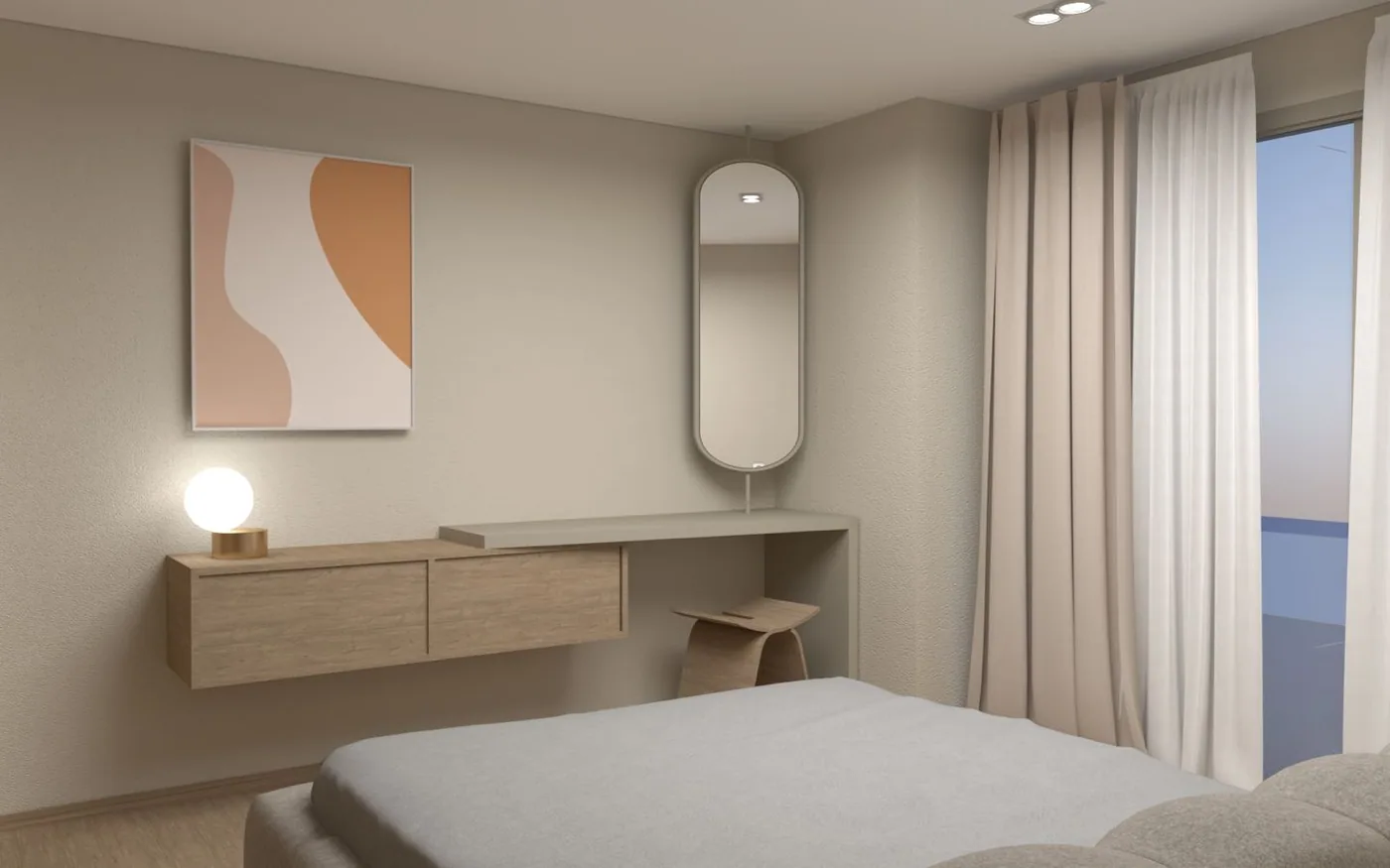 Interior visualisation of a new-build duplex in Kalamaria